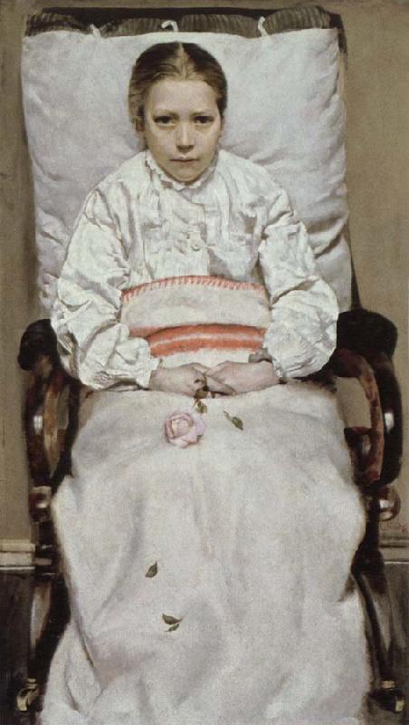 Christian Krohg sick girl oil painting image